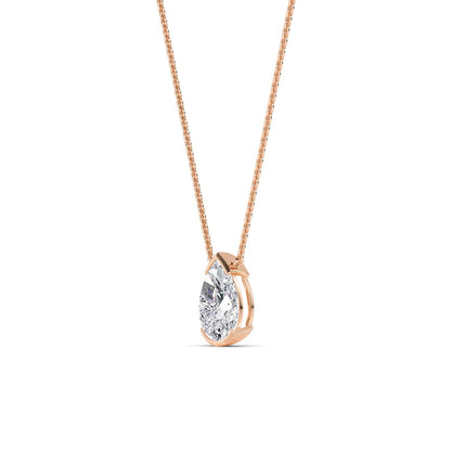 Rose Gold / 1.50ct Lab Grown Diamond Bezel Necklace