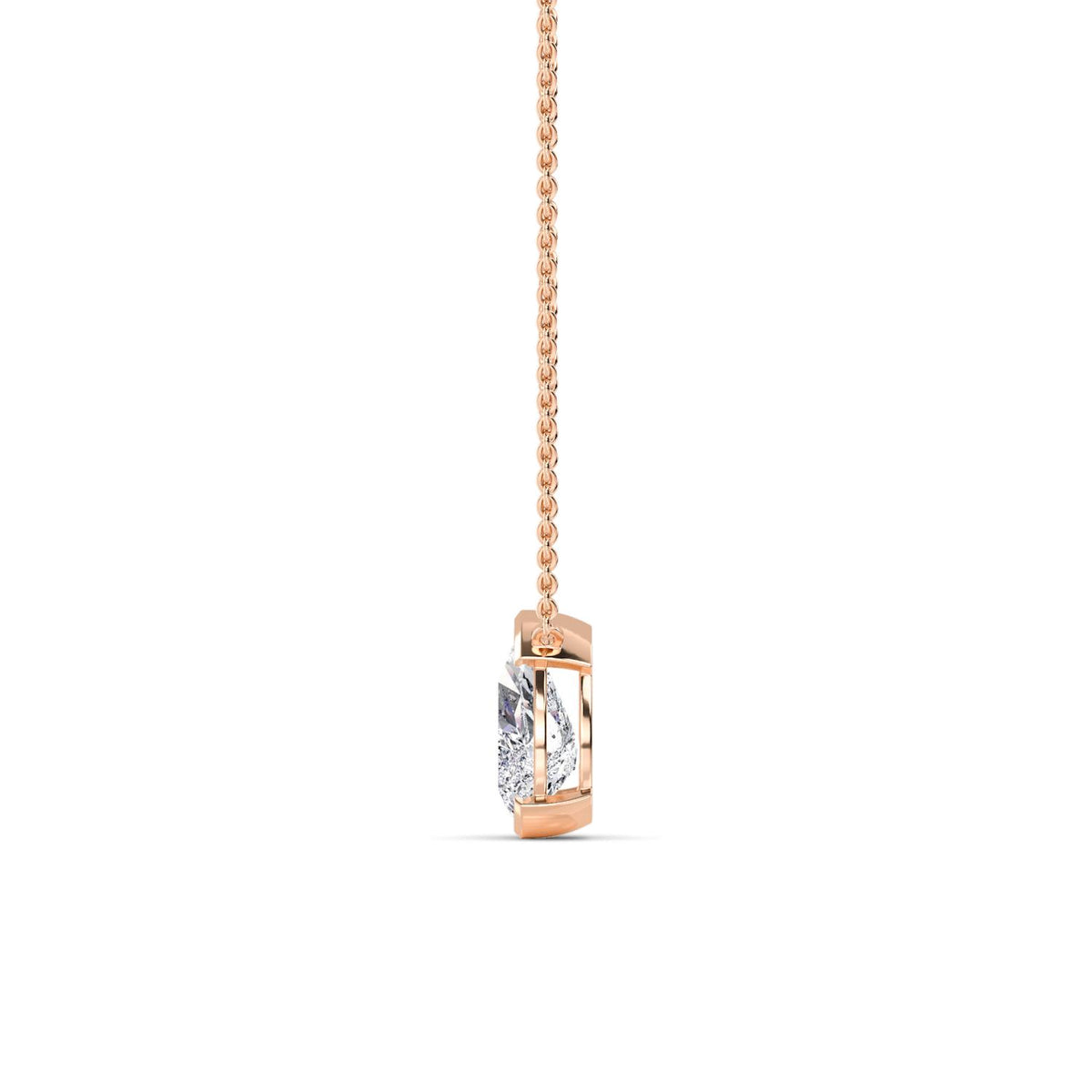 Rose Gold / 1.50ct Lab Grown Diamond Bezel Necklace