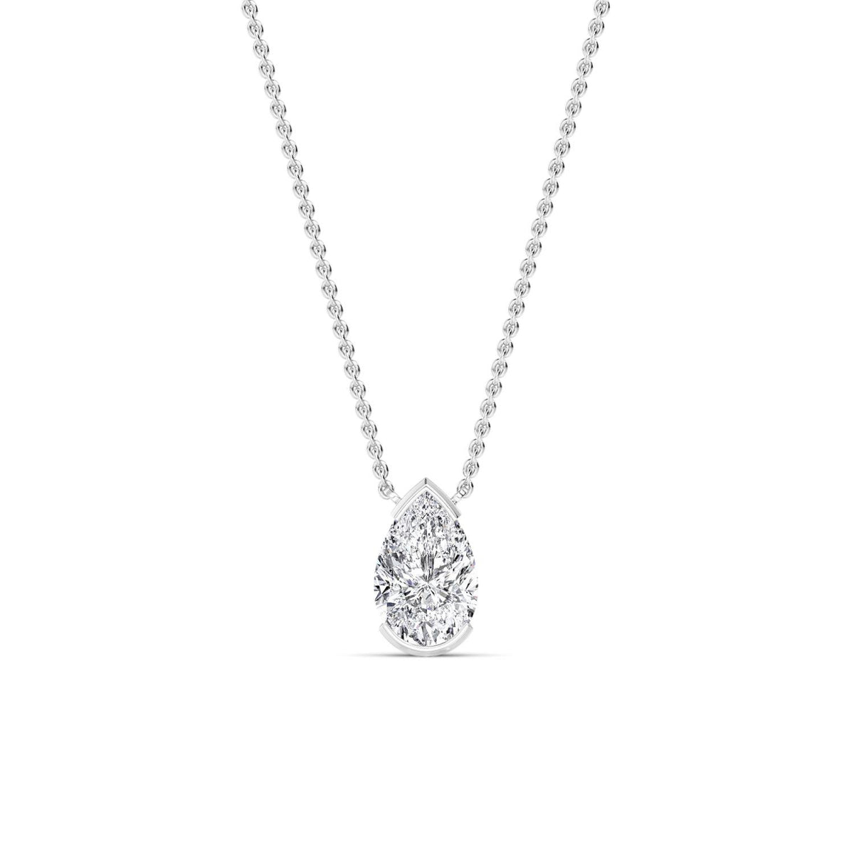 White Gold / 1.50ct Lab Grown Diamond Bezel Necklace