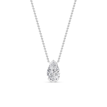 White Gold / 1.50ct Lab Grown Diamond Bezel Necklace
