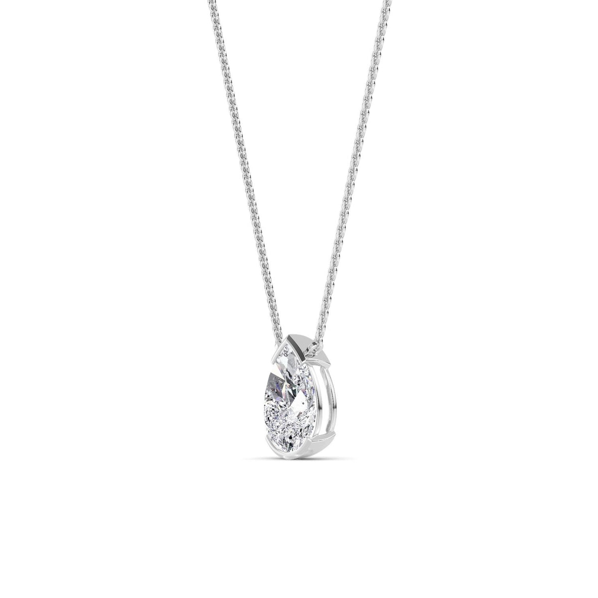 White Gold / 1.50ct Lab Grown Diamond Bezel Necklace