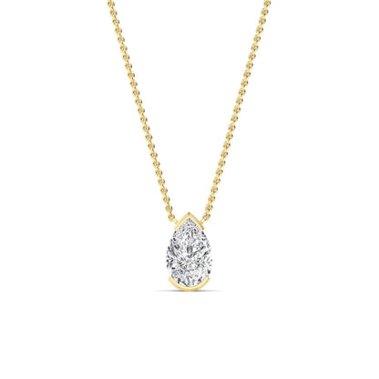 Yellow Gold / 1.50ct Lab Grown Diamond Bezel Necklace
