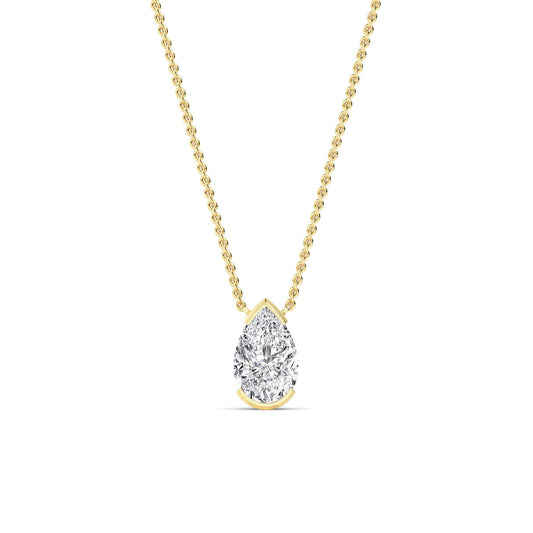 Yellow Gold / 1.50ct Lab Grown Diamond Bezel Necklace