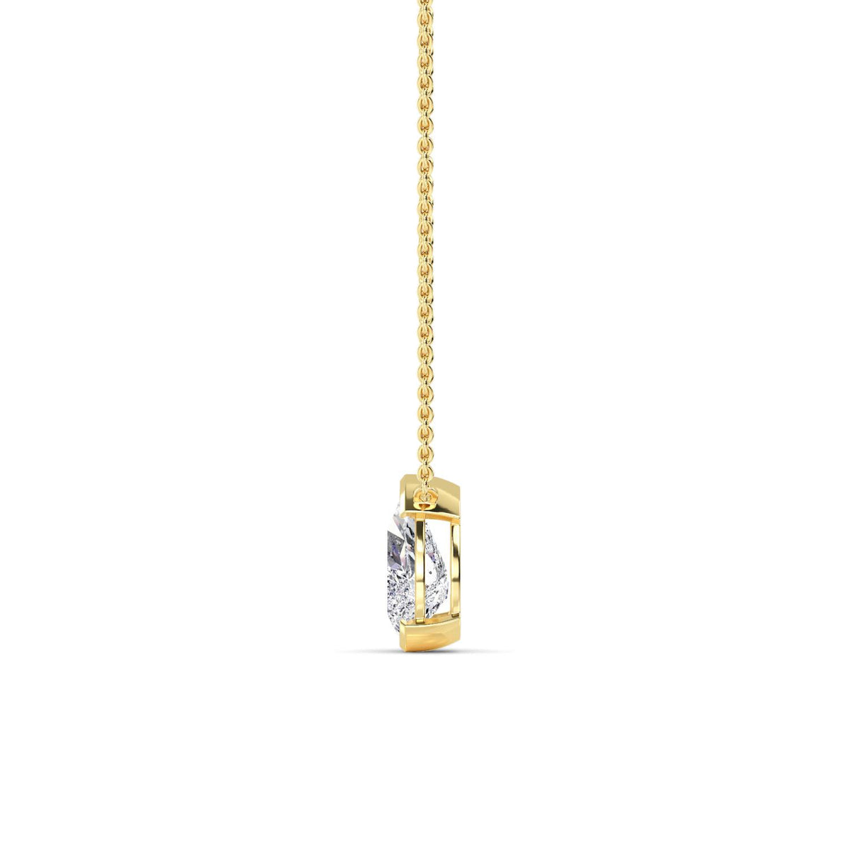 Yellow Gold / 1.50ct Lab Grown Diamond Bezel Necklace