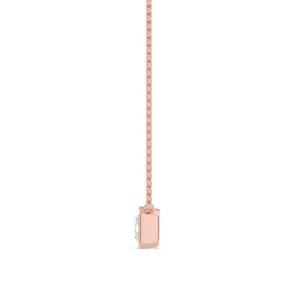 Rose Gold / Lab Grown Diamond Bezel Necklace
