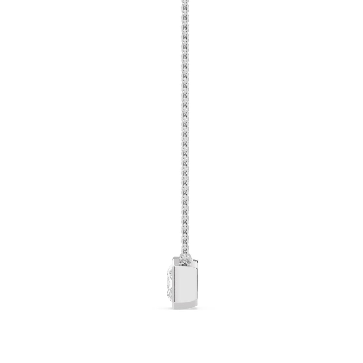 White Gold / Lab Grown Diamond Bezel Necklace