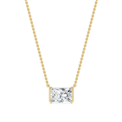 Yellow Gold / Lab Grown Diamond Bezel Necklace