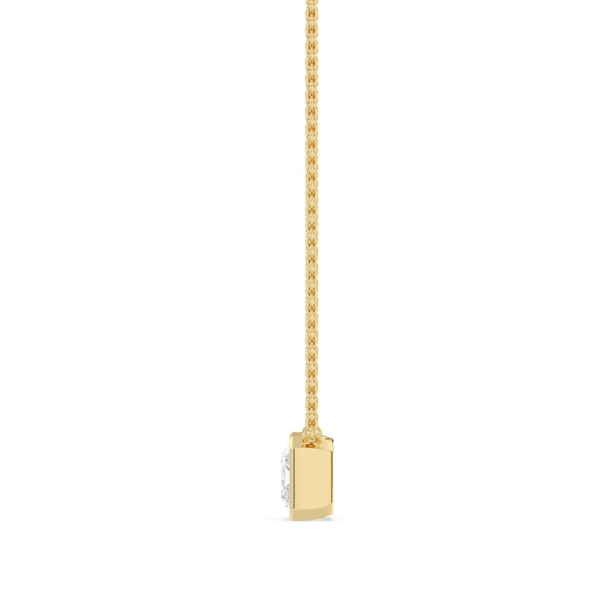 Yellow Gold / Lab Grown Diamond Bezel Necklace