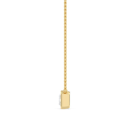 Yellow Gold / Lab Grown Diamond Bezel Necklace