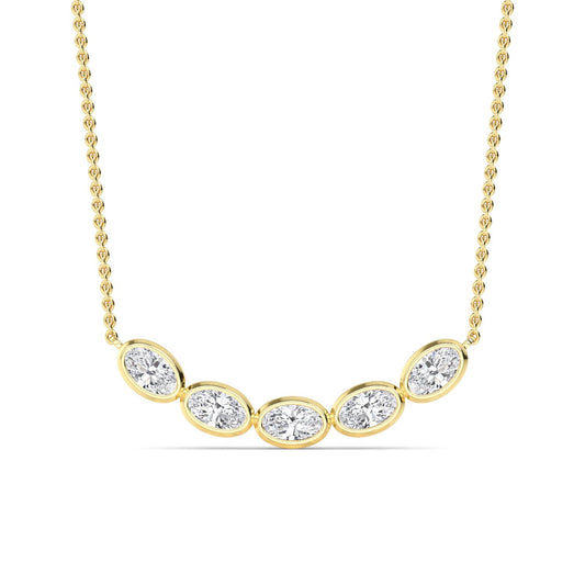 Yellow Gold / 1.00ct Lab Grown Diamond Bezel Necklace
