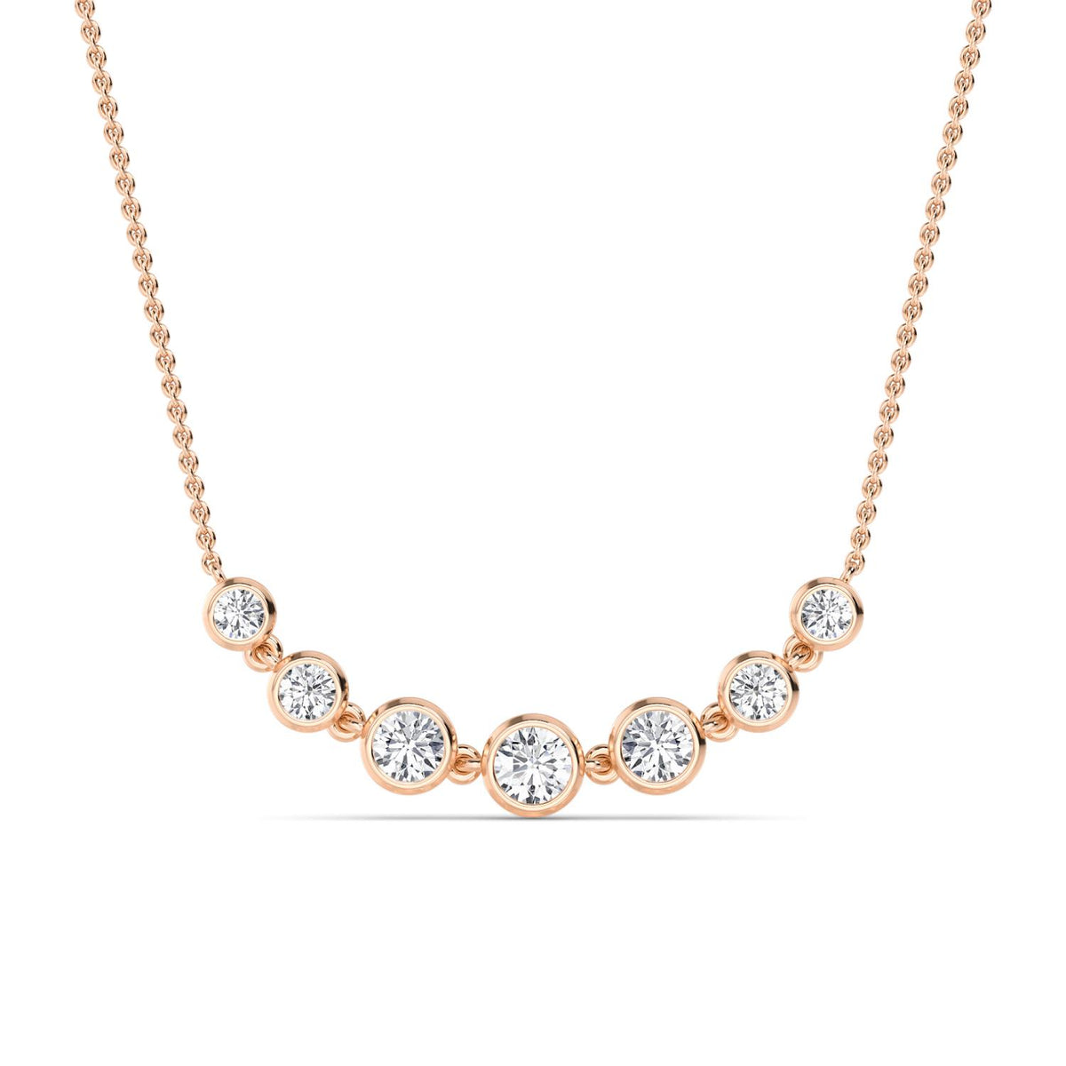 Rose Gold / 1.09ct Lab Grown Diamond Bezel Necklace