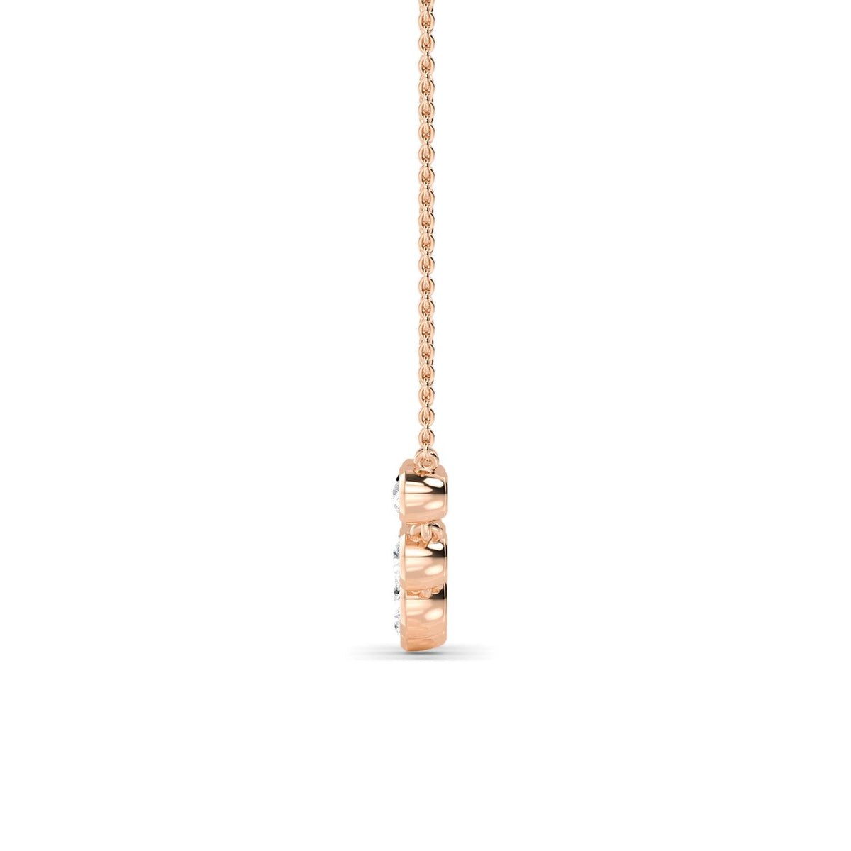 Rose Gold / 1.09ct Lab Grown Diamond Bezel Necklace