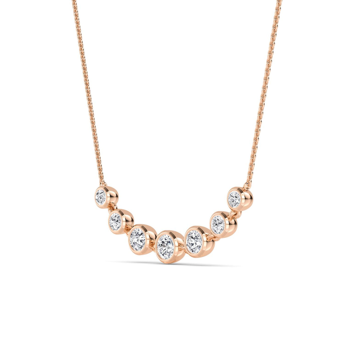 Rose Gold / 1.09ct Lab Grown Diamond Bezel Necklace