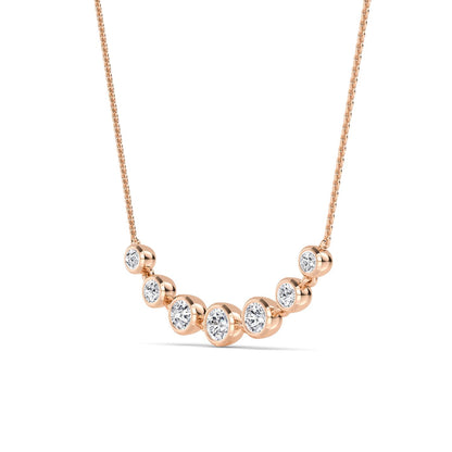 Rose Gold / 1.09ct Lab Grown Diamond Bezel Necklace