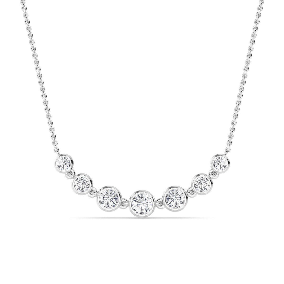 White Gold / 1.09ct Lab Grown Diamond Bezel Necklace