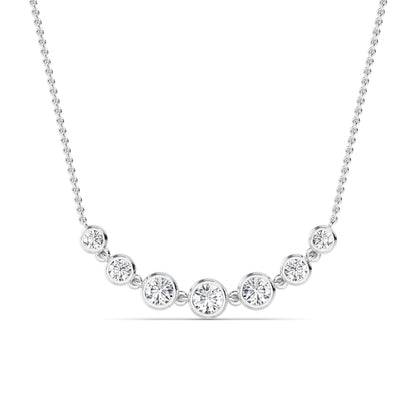 White Gold / 1.09ct Lab Grown Diamond Bezel Necklace