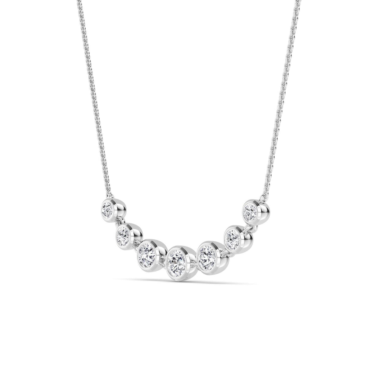White Gold / 1.09ct Lab Grown Diamond Bezel Necklace