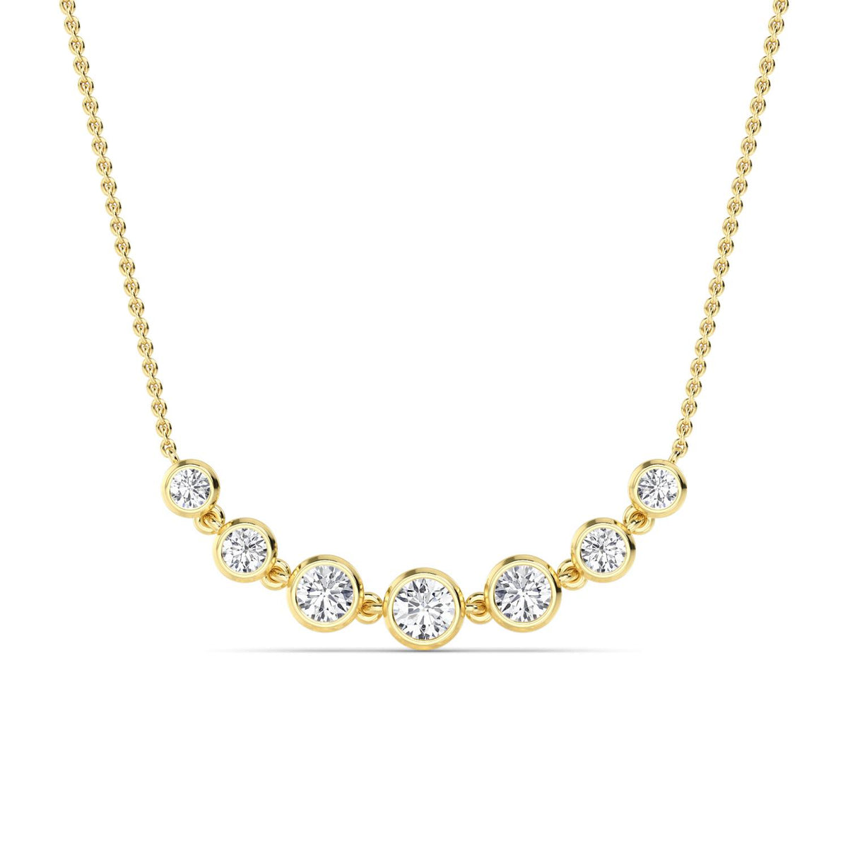 Yellow Gold / 1.09ct Lab Grown Diamond Bezel Necklace