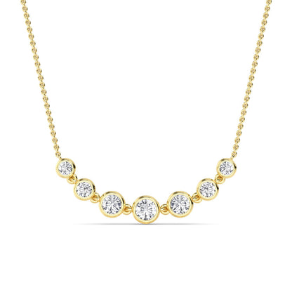 Yellow Gold / 1.09ct Lab Grown Diamond Bezel Necklace