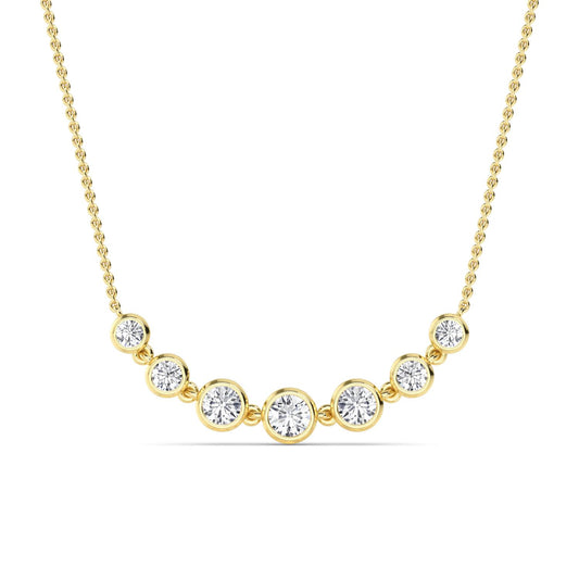 Yellow Gold / 1.09ct Lab Grown Diamond Bezel Necklace