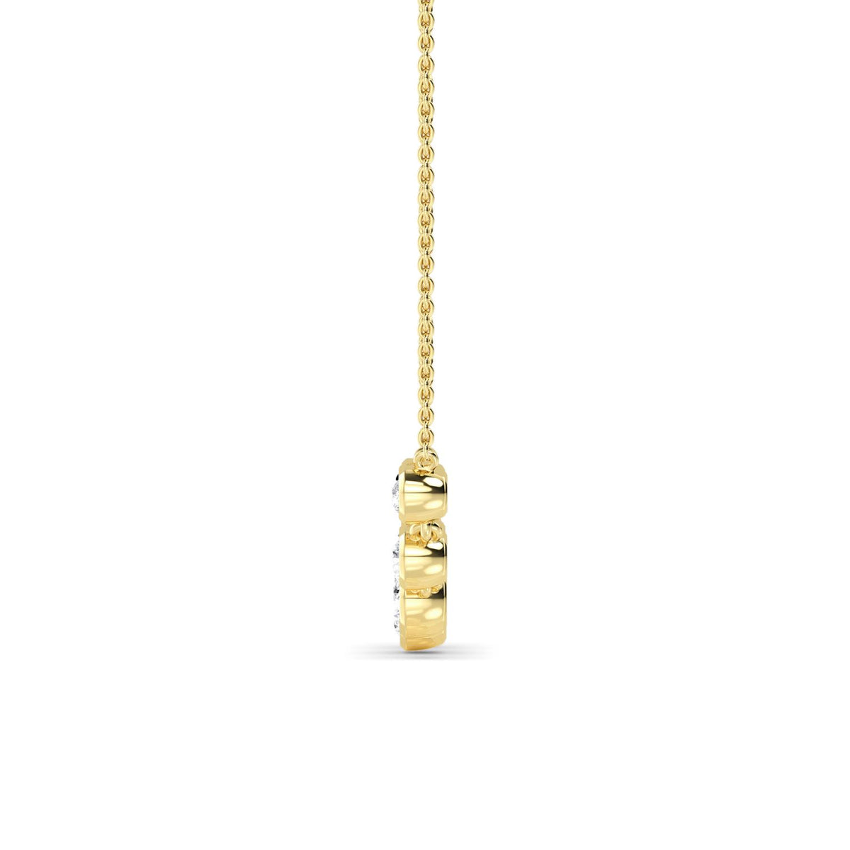 Yellow Gold / 1.09ct Lab Grown Diamond Bezel Necklace