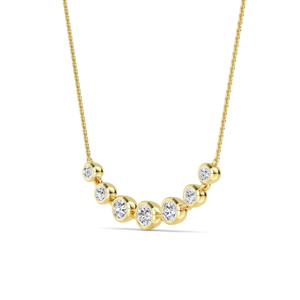 Yellow Gold / 1.09ct Lab Grown Diamond Bezel Necklace