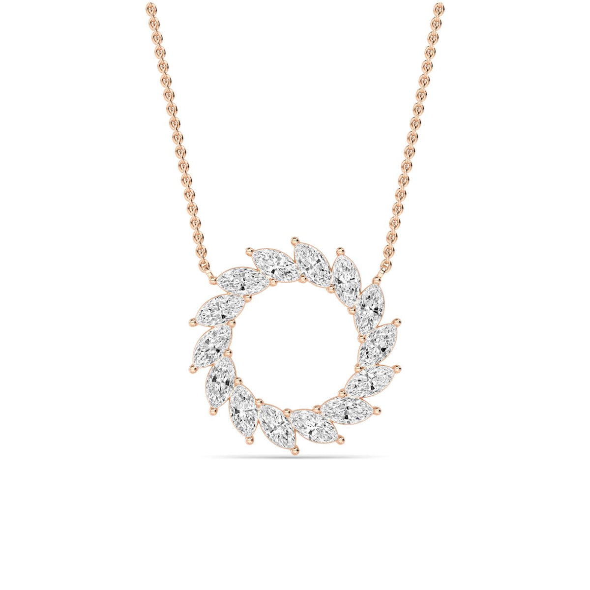 Rose Gold / 1.61ct Lab Grown Diamond Circle Pendant