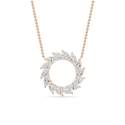 Rose Gold / 1.61ct Lab Grown Diamond Circle Pendant