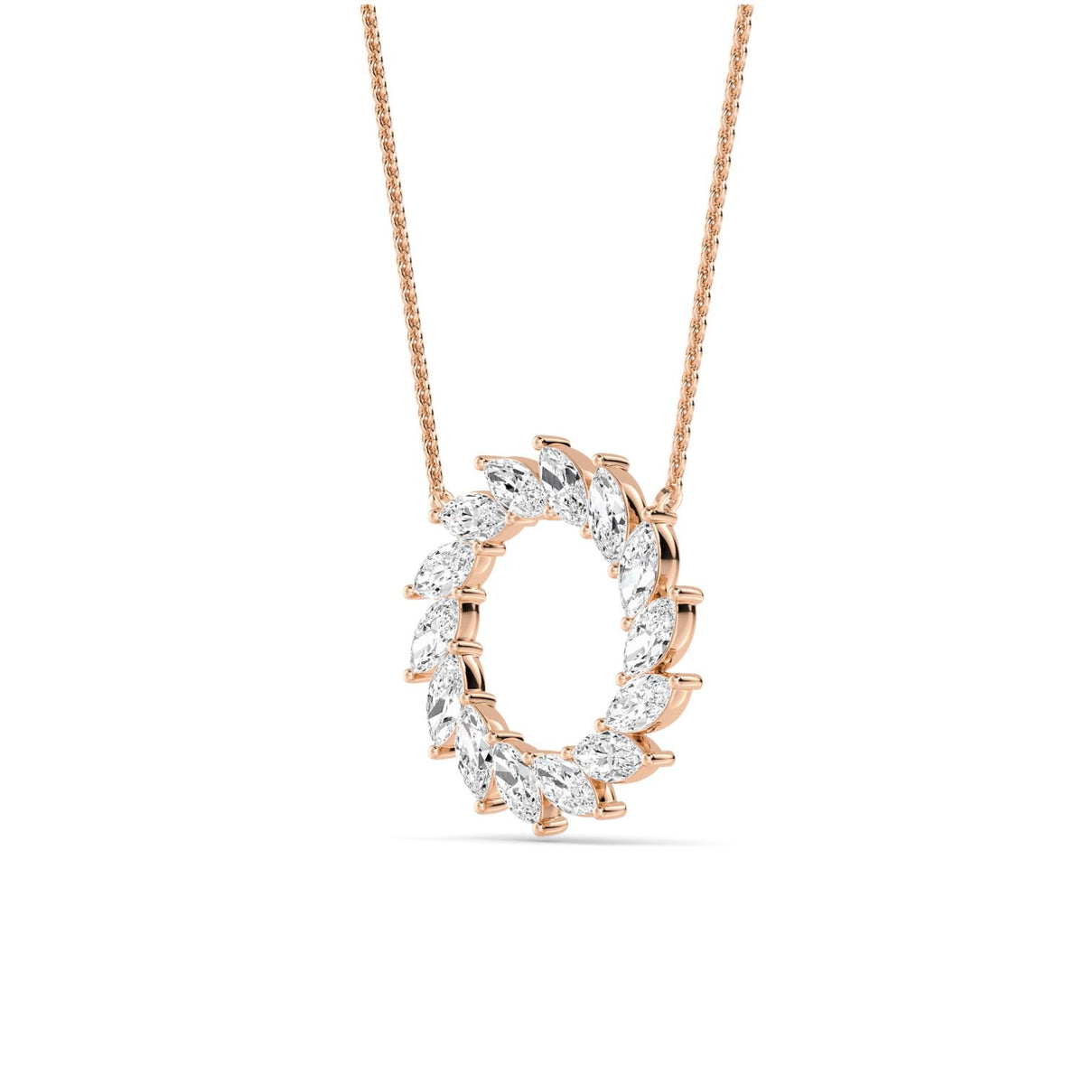 Rose Gold / 1.61ct Lab Grown Diamond Circle Pendant
