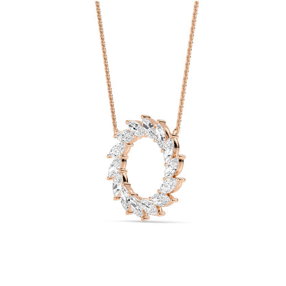Rose Gold / 1.61ct Lab Grown Diamond Circle Pendant