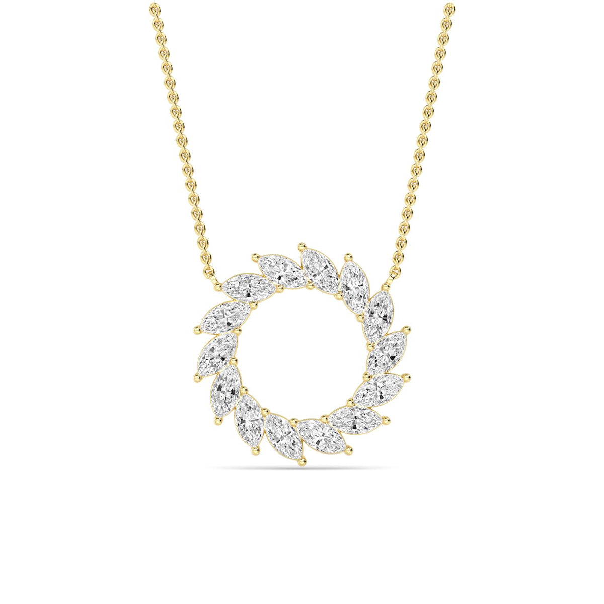 Yellow Gold / 1.61ct Lab Grown Diamond Circle Pendant