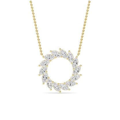 Yellow Gold / 1.61ct Lab Grown Diamond Circle Pendant