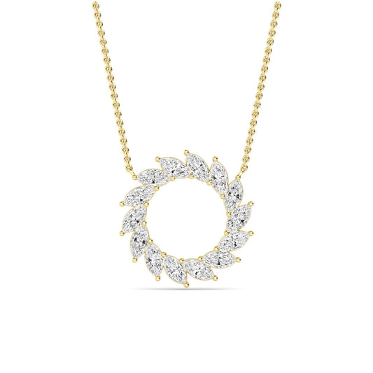 Yellow Gold / 1.61ct Lab Grown Diamond Circle Pendant