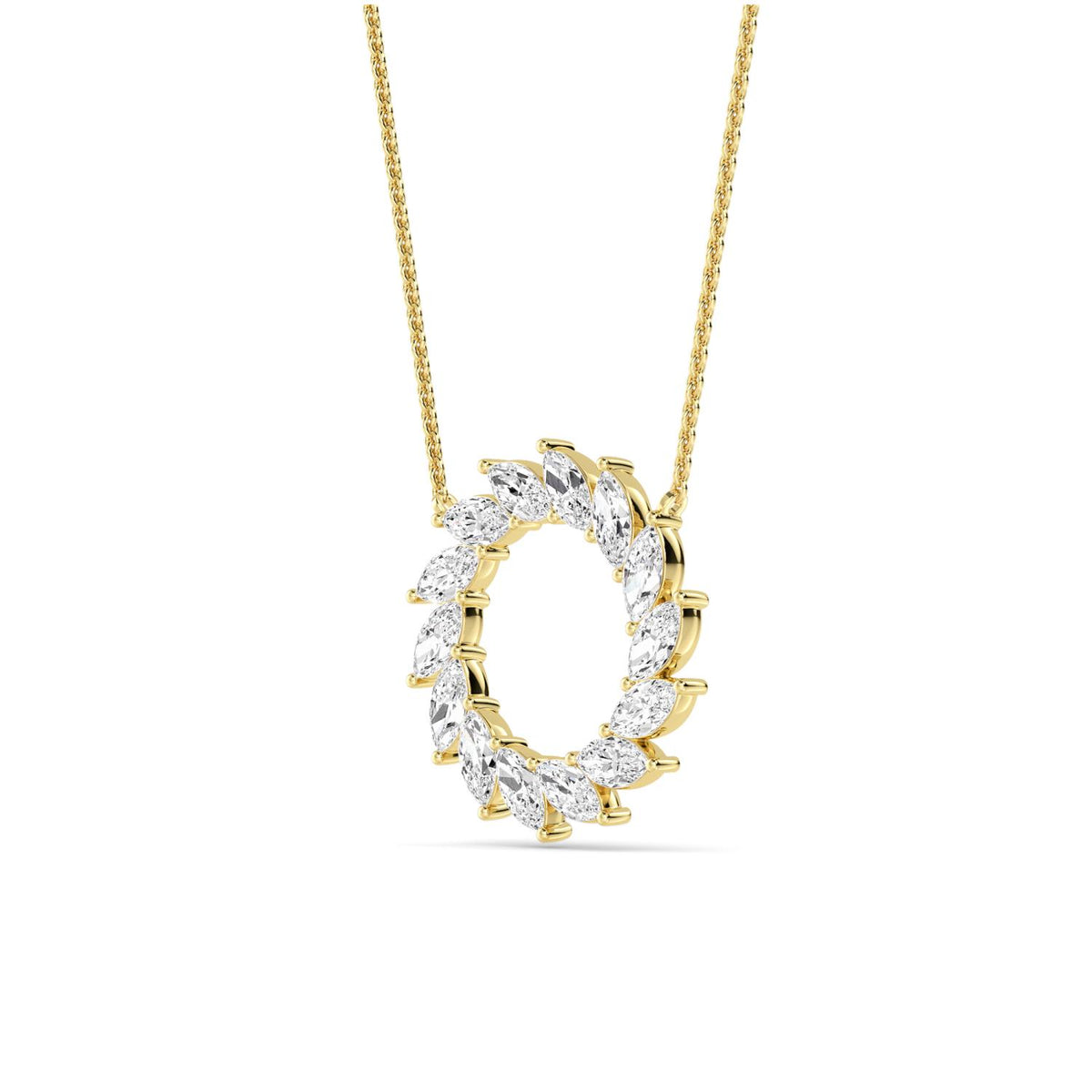 Yellow Gold / 1.61ct Lab Grown Diamond Circle Pendant