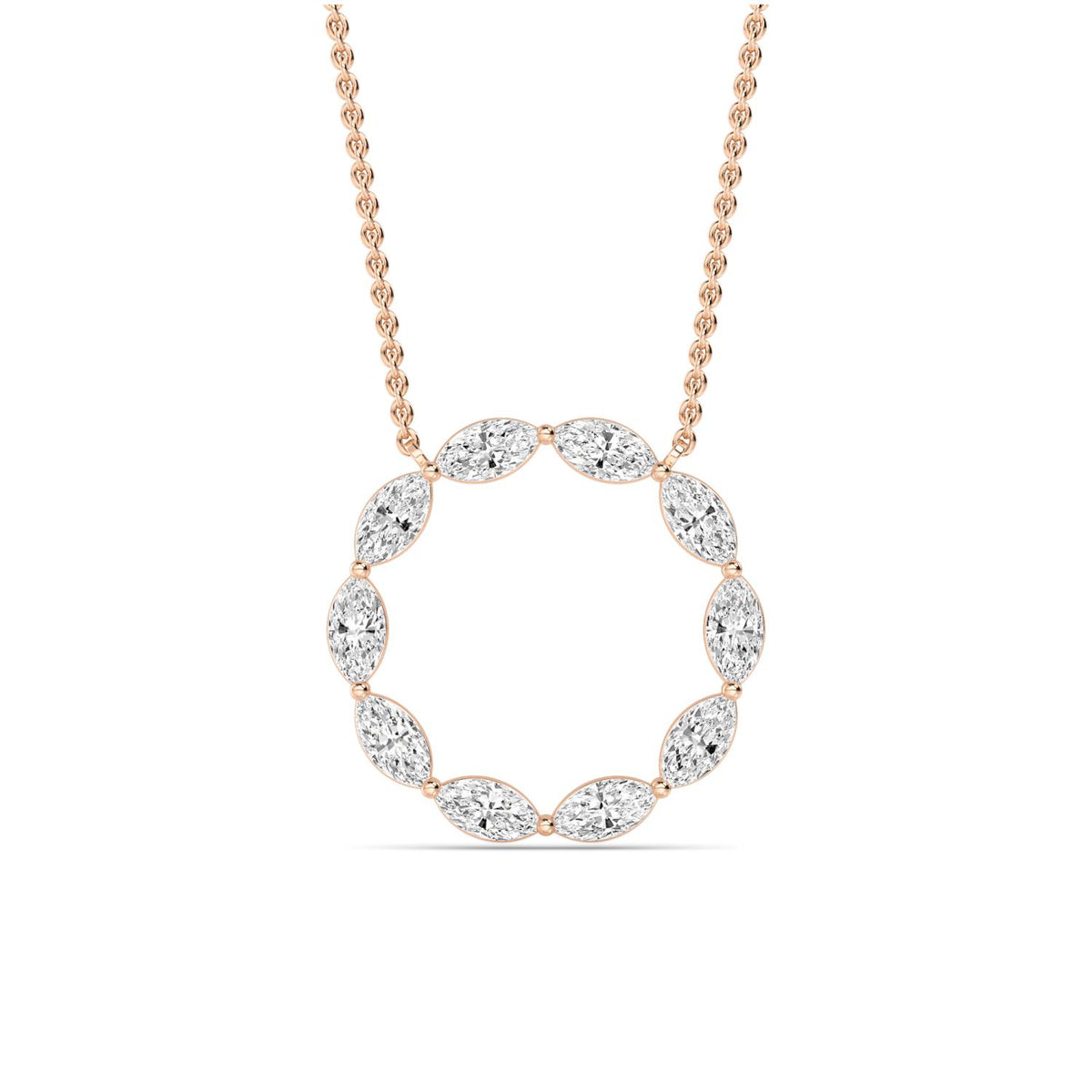 Rose Gold / 1.20ct Lab Grown Diamond Circle Pendant
