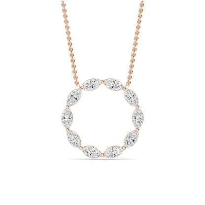 Rose Gold / 1.20ct Lab Grown Diamond Circle Pendant