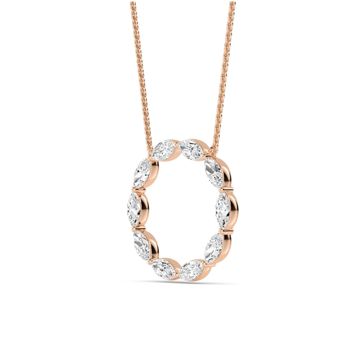 Rose Gold / 1.20ct Lab Grown Diamond Circle Pendant