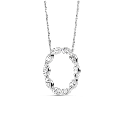 White Gold / 1.20ct Lab Grown Diamond Circle Pendant