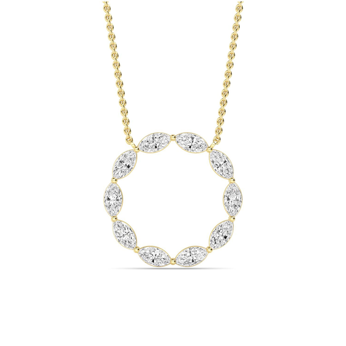 Yellow Gold / 1.20ct Lab Grown Diamond Circle Pendant