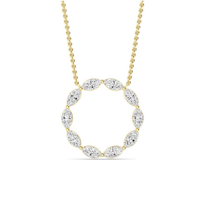 Yellow Gold / 1.20ct Lab Grown Diamond Circle Pendant