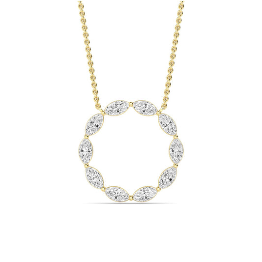 Yellow Gold / 1.20ct Lab Grown Diamond Circle Pendant