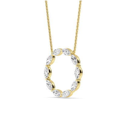 Yellow Gold / 1.20ct Lab Grown Diamond Circle Pendant