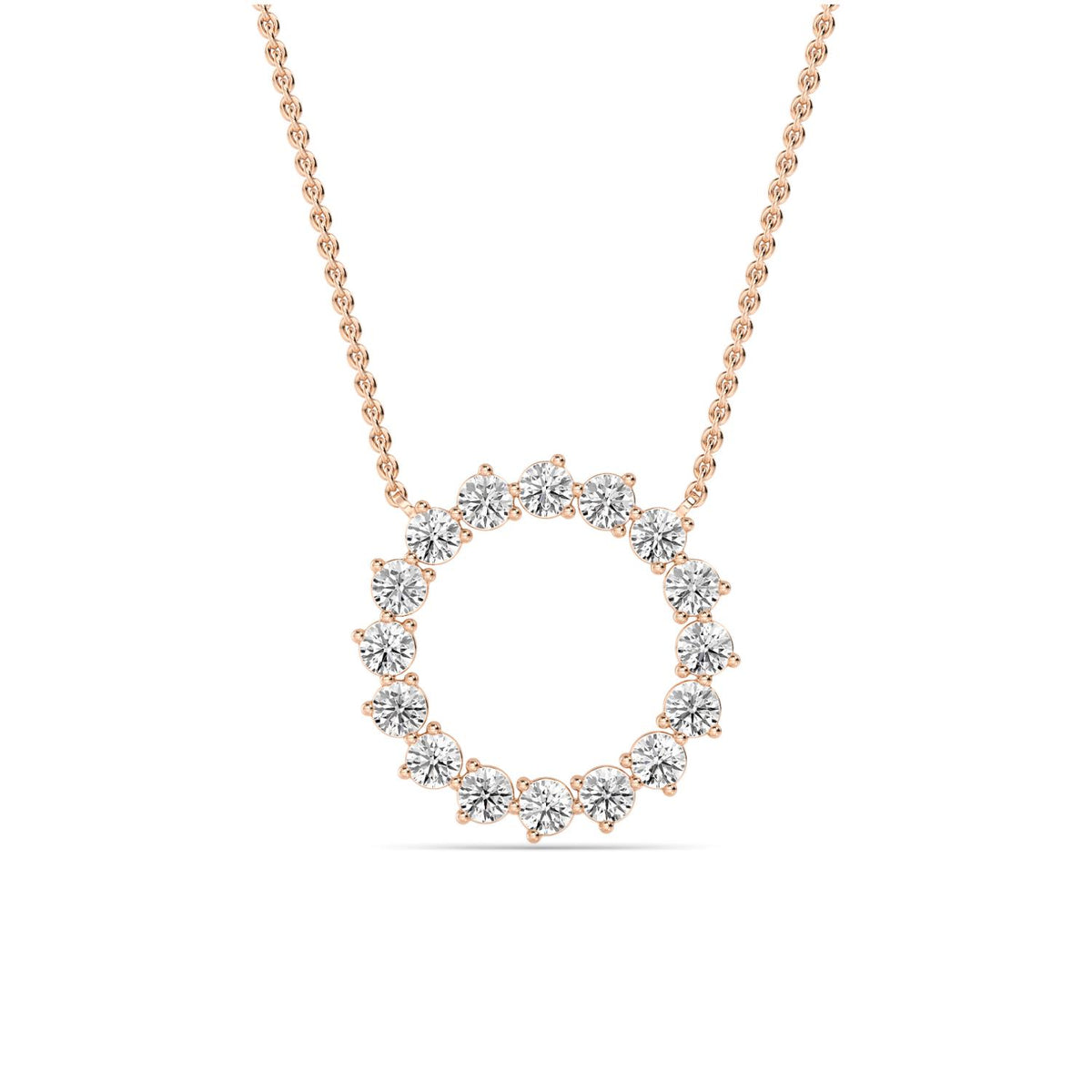 Rose Gold / 1.04ct Lab Grown Diamond Circle Pendant