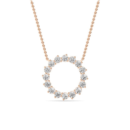 Rose Gold / 1.04ct Lab Grown Diamond Circle Pendant