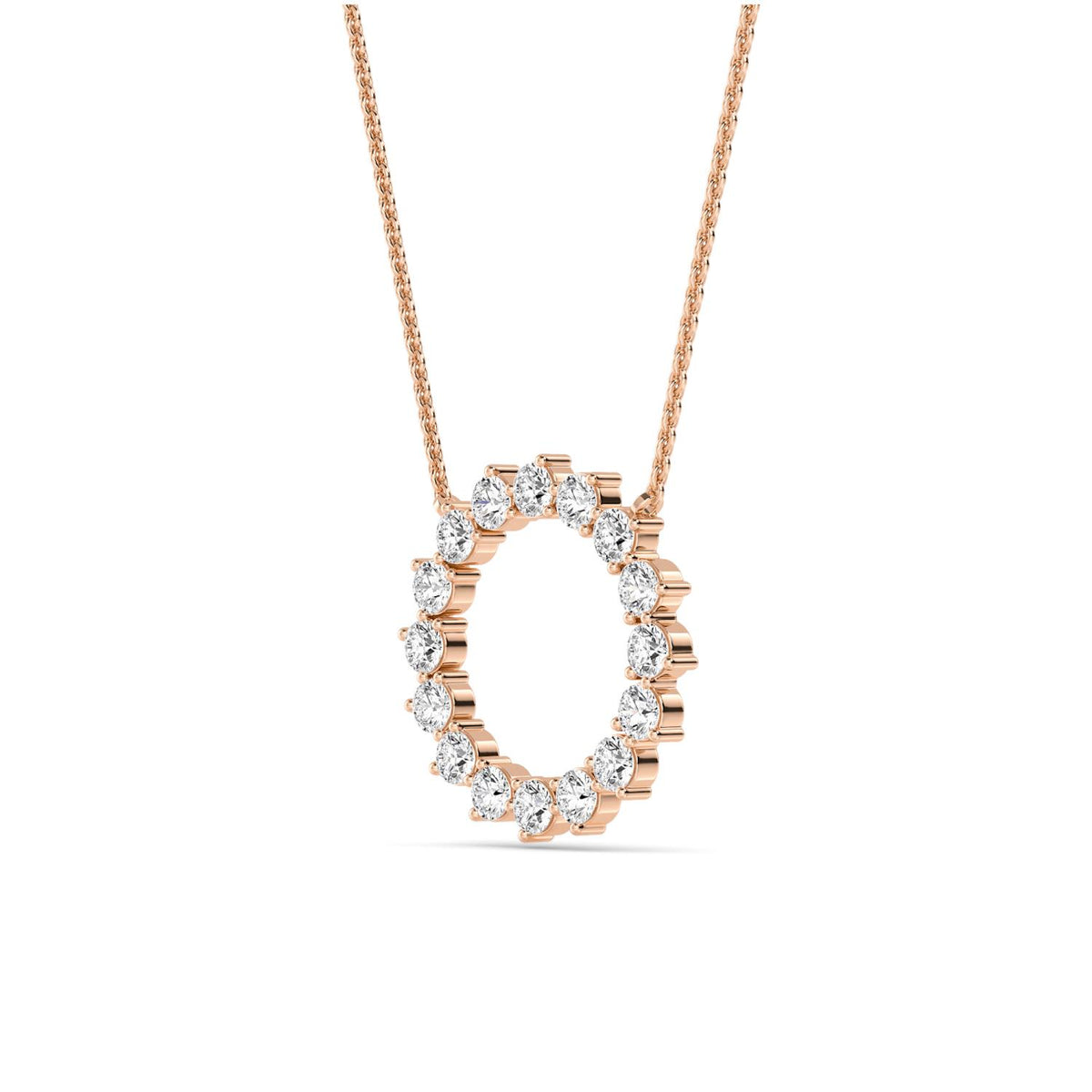 Rose Gold / 1.04ct Lab Grown Diamond Circle Pendant