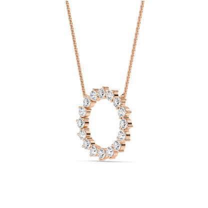 Rose Gold / 1.04ct Lab Grown Diamond Circle Pendant