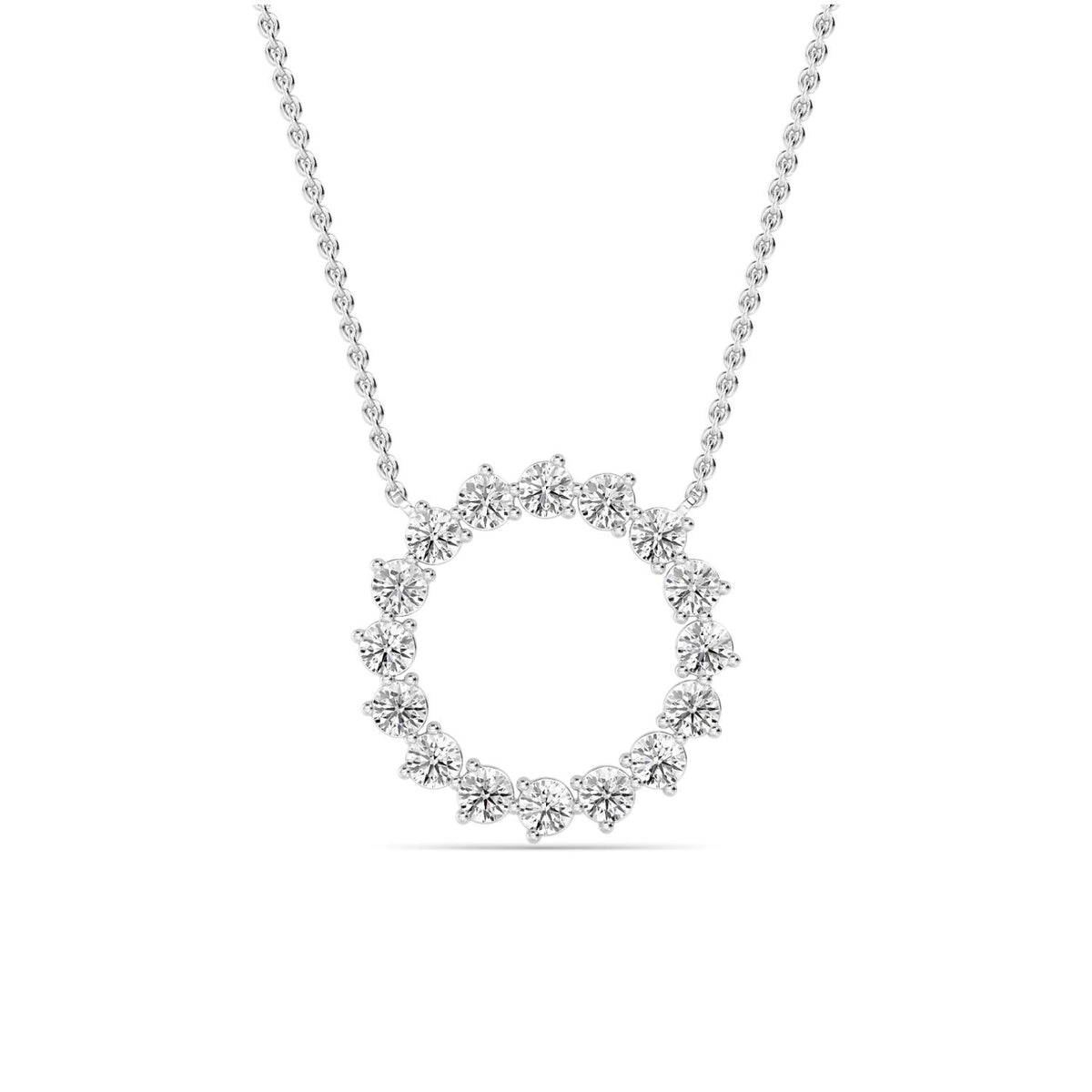 White Gold / 1.04ct Lab Grown Diamond Circle Pendant
