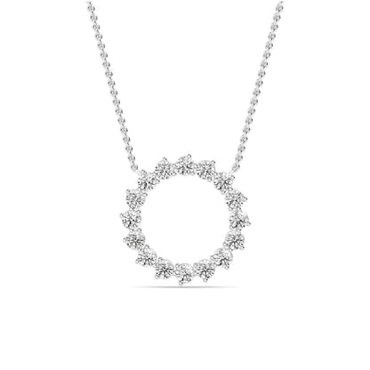 White Gold / 1.04ct Lab Grown Diamond Circle Pendant