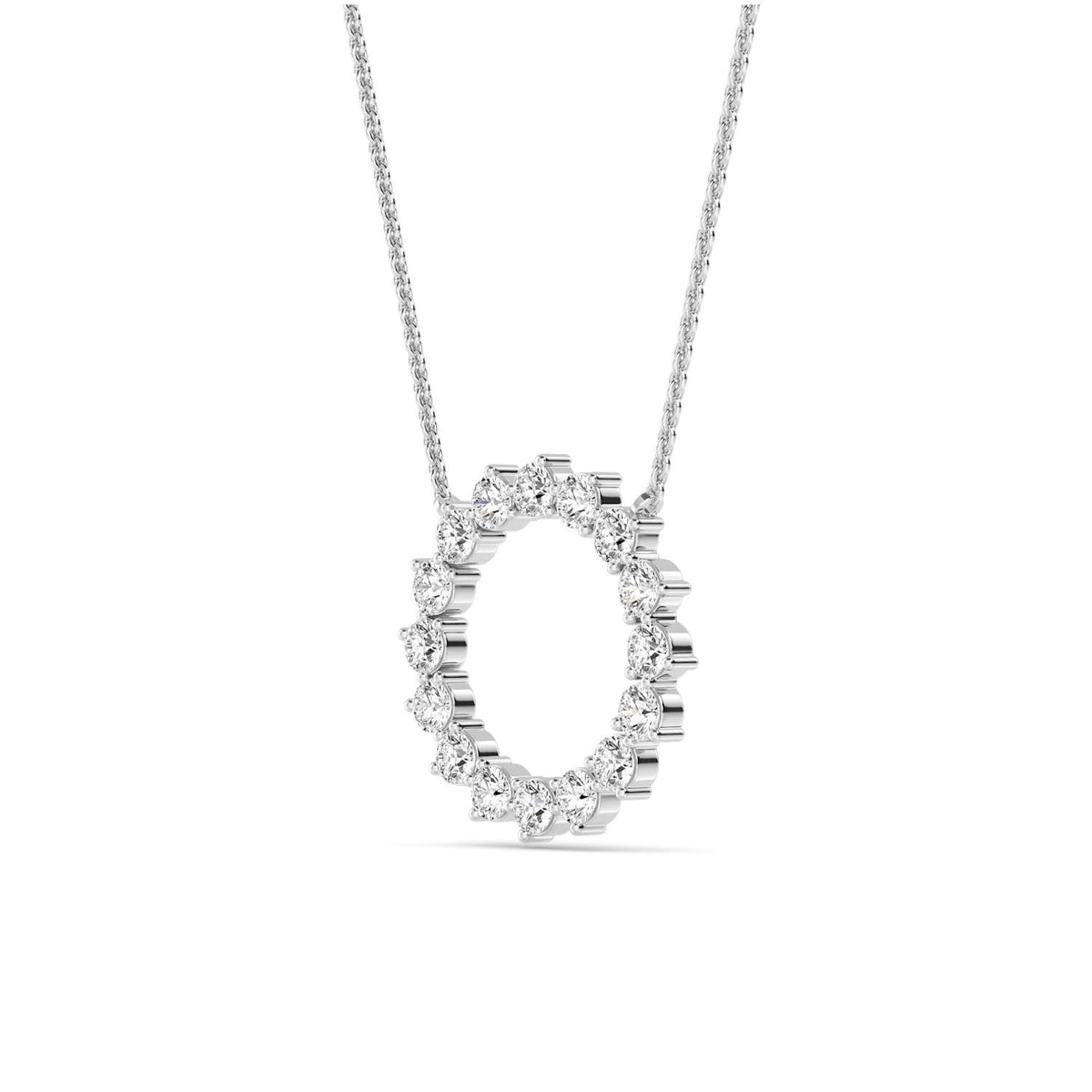 White Gold / 1.04ct Lab Grown Diamond Circle Pendant