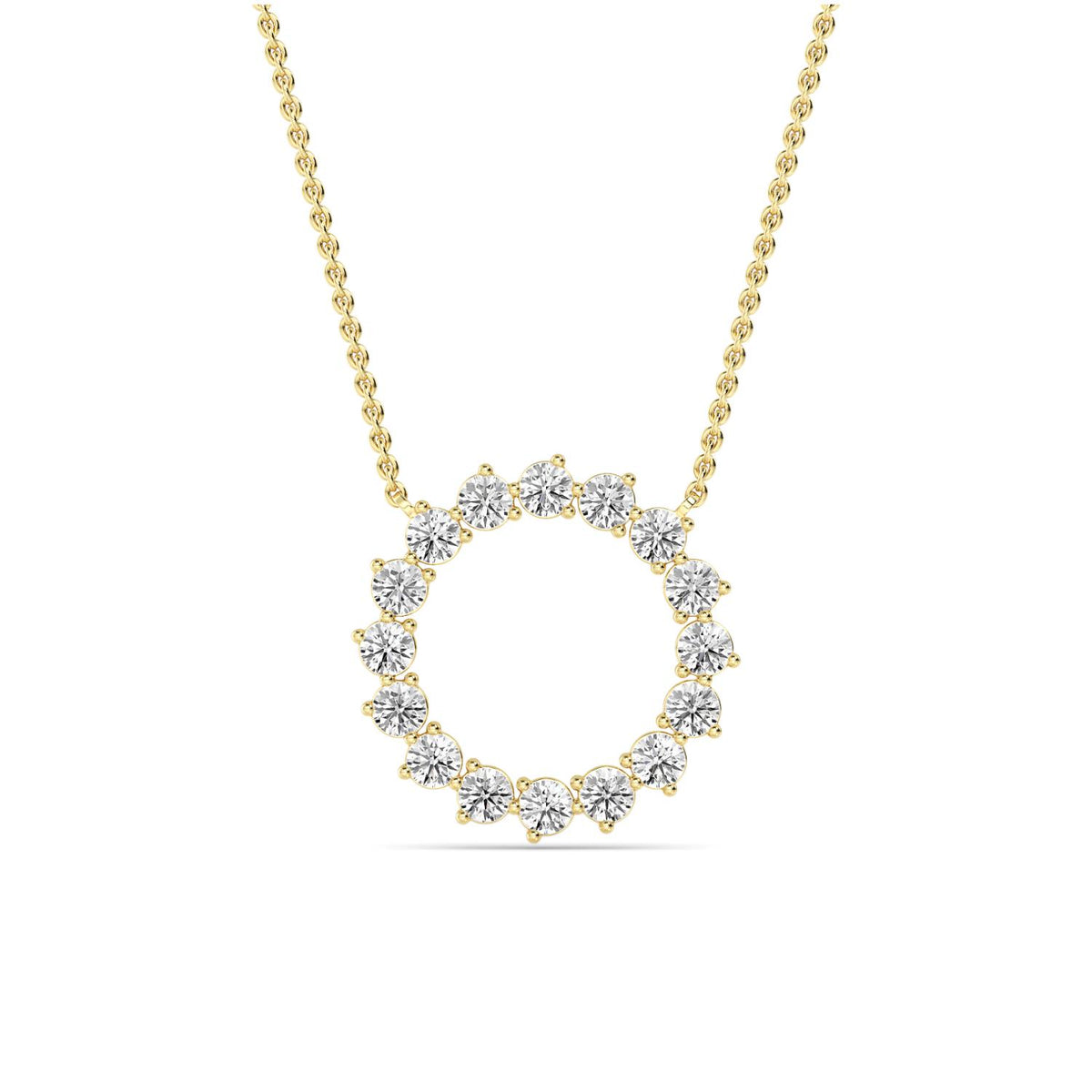Yellow Gold / 1.04ct Lab Grown Diamond Circle Pendant